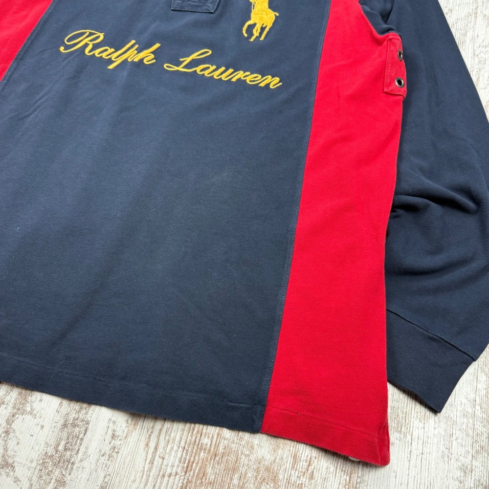 VTG Polo Ralph Lauren Big Pony Rugby Shirt Sz XLT Long Sleeve Snow Challenge Cup - Picture 11 of 16
